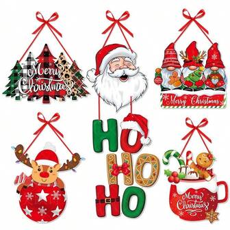 Christmas DIY Cardboard Ornaments, Holiday Party Door Hanging Decorations, Creative Front Door Decorations, New Year Supplies