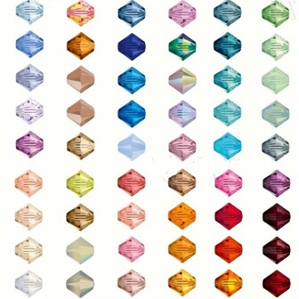 200/400/600pcs 3mm High Quality Austrian Crystal Beads, Rhombus Faceted Glass Spacer Beads, For Jewelry Making DIY Bracelets Necklaces Handcraft Supplies