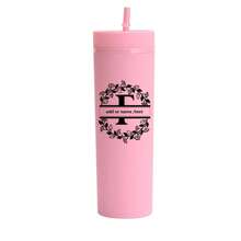 1pc Customized Name Initials A-Z Printed 16oz Plastic Water Bottle, 3 Color Options, Customized Name Tumbler Cup For Beverages, Flat Bottom Milk/Coffee Mug, Travel Accessory, Festival/Wedding Party Gift