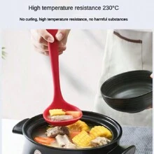 1 Cuchara de silicona de una sola pieza resistente a altas temperaturas para sopa, antiadherente, disponible en stock