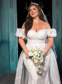 Vestido de novia talla grande de diosa con temperamento elegante para mujer,vestido formal para bodas románticas, cenas de boda, fiestas de moda, fotos de boda. Vestido largo de cuello único y espalda descubierta en color blanco