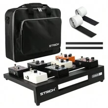 STRICH Guitar Pedal Board Aluminum Alloy 1.82lb Super Light Small Effect Pedalboard 15'' X 11.8'' With Carry Bag, STANDARD 15 - 4 Row - màu đen - Xem 1