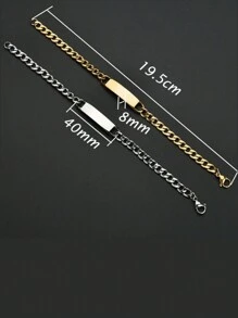 Personalized Stainless Steel Engraved Name ID Pattern Bracelet Ladies Bracelet Gift Plated Suitable For Daily Holiday Party Wear Best Gift For Friends Gold Stylish, Fall Fashion, Vintage, Unisex, Simple, Casual, Hipster, Goth, Punk Custom, Personalized, Unique Ideal Gifts For Her Her, Friends, Pets, , Grandparents For Valentine's Day, Utilitarian Chic, Delicate Romance, Look Glamour