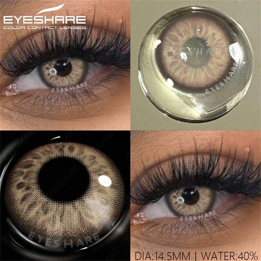 Eyeshare farbige Kontaktlinsen für Augen, 1 Paar blaue Kontaktlinsen, braune Hochwertige