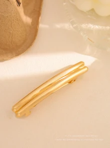 Bộ 1 món 2024 Kẹp lò xo hình học kim loại thời trang chất lượng cao với đường nét đơn giản, kẹp tóc đuôi ngựa nhẹ nhàng sang trọng và đa năng cho phụ nữ Kẹp tóc Halloween Kẹp tóc trượt Kẹp tóc - Vàng - Xem 13