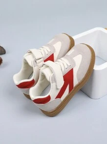 1 双男女款儿童圆头低帮休闲软底防滑运动鞋 - 紅色 - 查看 4