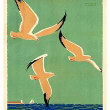 16" X 24" Birds Over Lake Michigan C1929 Vintage Travel Poster Wall Art - Green - View 4