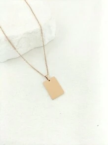 1pc Custom Text Square Tag Necklace Fashion Simple Stainless Steel Smooth Carved Pendant Necklace Personalized Stainless Steel Couples Gift Gold,Silver Stylish,Fall Fashion,Vintage,Unisex,Simple,Casual,Hipster,Goth,Punk Custom,Personalized,Unique Ideal Gifts For Her Her,Boyfriend,Girlfriend,Dad,Mom,Family,Friends,Pets,Son,Daughter,Grandparents For Anniversaries,For Valentine's Day,For Mother's Day,For Birthdays,For Graduation,For Father's Day,For Weddings,For Daily Wear,For Party,For Prom,New Year Glamour - Multicolor - View 12