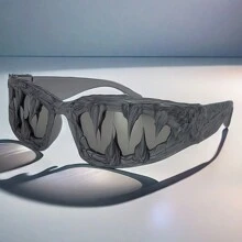 1 Pc Personal Designer Wrap Around Fashion Men Fashion Glasses Oval Vintage Punk Street Fashion Glasses For Women Outdoor Sport Party Shades Stylish Eyeglasses Halloween Looks Street Style And Suit For Sweater Jacket Sweatshirt Hoodie Leather Pants And Cargo Pants