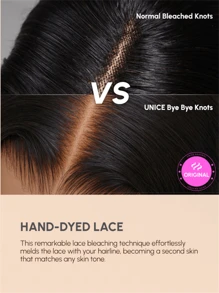 UNice 7x5 Bye Bye Knots Wig Glueless Lace Summer Roast Ombre Loose Wave Wig Black To Chestnut Brown Color Pre Cut Lace Closure Glueless Human Hair Put On And Go Wig With Bleached Knots 150% Density - Màu hợp thời trang - Xem 9