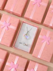 12 件，珠宝礼盒项链耳环戒指手镯纸盒，礼品盒丝带包装盒婚礼装饰盒礼品盒，最便宜的商品，小型企业用品，包装盒，婚礼装饰，婚礼，礼品盒，婚礼用品，女士情人节返校礼物 - 粉色 - 查看 2