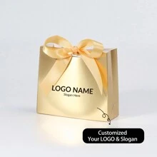 20pcs 11.5x4.5x10cm Mini Paper Bags With Customized Letters & Texts, White, Brown, Gold, Suitable For Packaging Small Gifts Like Chocolates, Candies, Soaps, Essential Oil Soaps, Handicrafts. Suitable For Various Festivals, Parties, Weddings, Anniversaries, Or Small Business Product Packaging. Stylish, Adorable, High-Quality Custom, Personalized, Unique Ideal Gifts For Her Boyfriend, Girlfriend, Dad, Mom, Family, Friends, Son, Daughter, School Students, Kids For Anniversaries, For Birthdays School, Office, Home