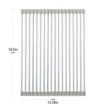 1pc Stainless Steel Sink Drying Rack Kitchen Washing Bowl Foldable Drying Curtain Plate Vegetable And Fruit Storage Rack Plate Stand