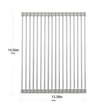 1pc Stainless Steel Sink Drying Rack Kitchen Washing Bowl Foldable Drying Curtain Plate Vegetable And Fruit Storage Rack Plate Stand