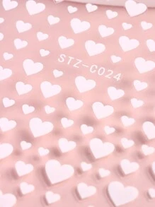 情人节指甲贴纸 2 件装 心形情人节指甲贴纸 白色红色可爱心形浪漫美甲装饰自粘式指甲贴花 美甲沙龙 DIY - 彩色 - 查看 7