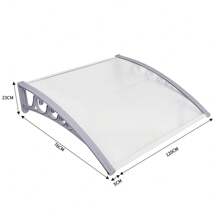 Canopy For Front Door, Canopy Front Door Made Of Aluminum And Polycarbonate, Transparent Arched Canopy, Arched Canopy, Gray - 80*120 cm - 查看 6