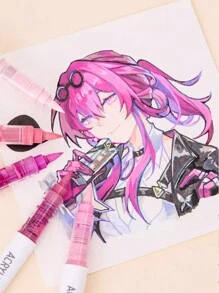 240/171/126色软头液体丙烯马克笔，学生艺术专业绘画填充彩色笔，DIY涂鸦绘画肤色马克笔，防水可堆叠丙烯马克笔，适用于木材/石头/玻璃 - 彩色 - 查看 9