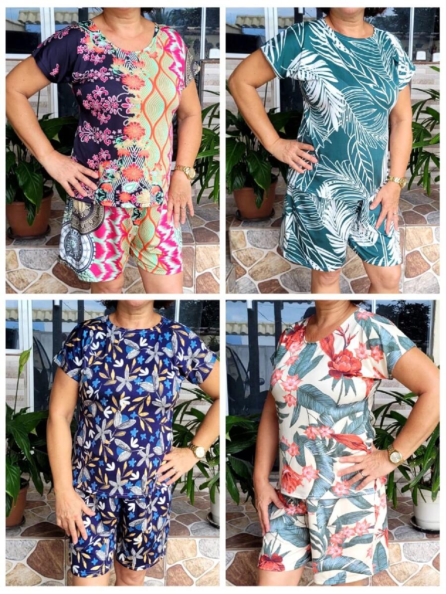 Kit 4 Women's Casual Summer Everyday Sets G - 彩色 - 查看 1
