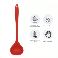 1 Cuchara de silicona de una sola pieza resistente a altas temperaturas para sopa, antiadherente, disponible en stock