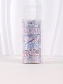 6rolls/Box Blanched Silver Washi Tape With Winter Colour Aesthetics,Creative Exquisite Handmade Art DIY Decorative Sticker Material Tape Set ,Scrapbooking Supplies Washi Tape Adhesive(0.59*78.74in) Back To School