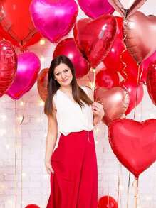 26pcs Heart Shaped Balloons - 18 Inch Red, Pink, Rose Gold Foil Heart Balloons, Suitable For Engagement, Wedding, Party Supplies, Anniversary, Bachelorette Party, Birthday, Confession, Romantic Decoration, Valentine's Day - Multicolor - View 8