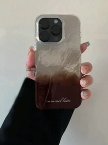 Glacier Textured Coffee American Style Compatible With IPhone 15 Pro Max Phone Case, Laser Engraved Compatible With IPhone 14 Pro 13 12 11 XS XR X Protective Shockproof Cover