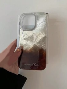 Glacier Textured Coffee American Style Compatible With IPhone 15 Pro Max Phone Case, Laser Engraved Compatible With IPhone 14 Pro 13 12 11 XS XR X Protective Shockproof Cover