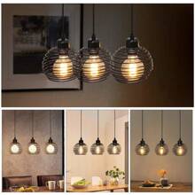 ZMH Pendant Light Dining Table Hanging Lamp Vintage: Black Dining Table Lamp E27 Dining Room Lamp Retro Kitchen Industrial Hanging Light Metal Pendant Lamp For Dining Room Living Room Study Restaurant Office