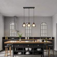 ZMH Pendant Light Dining Table Hanging Lamp Vintage: Black Dining Table Lamp E27 Dining Room Lamp Retro Kitchen Industrial Hanging Light Metal Pendant Lamp For Dining Room Living Room Study Restaurant Office