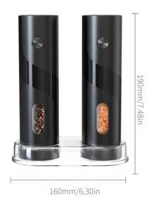 CLITON Electric Salt And Pepper Grinder Set, One-Handed, Battery Powered, Adjustable Coarseness, LED Light, Pepper Mills With Stand, Seasoning Tools For Kitchen, Dining Or Gifting - Multicolor - View 10