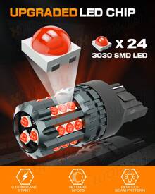 XWQHJW 2x XWQHJW 7443 7440 Brake Tail Stop Light Red Flash Strobe Blinking LED Bulbs US