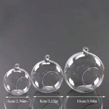 1 pièce Vase en verre suspendu créatif - design sphérique transparent pour l'hydroponique et les arrangements floraux décoratifs, parfait pour les mariages, les fêtes et les cadeaux de décoration pour la maison, anniversaires, remises de diplômes, jardin, extérieur, jardinière, pot de plante, jardinage