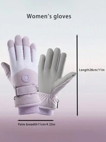 Gants de ski d'hiver femme, doublure thermique, épais, écran tactile, coupe-vent, imperméable, gants chauds pour le cyclisme et les activités de neige