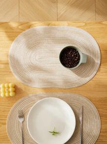 1/2/4/6/8pcs Minimalist Ombre Beige Oval Polyester Placemats