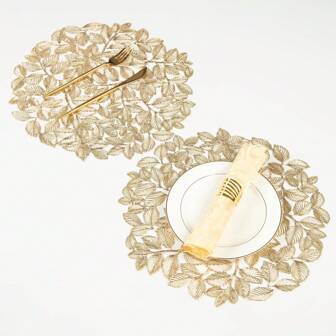 1 件/4 件/6 件/8 件镂空 PVC 耐热防滑圆形餐垫，防水，适用于餐厅、酒店、家居