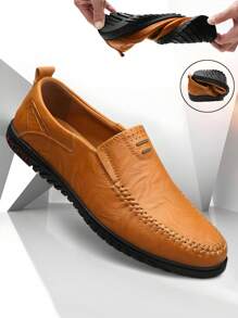 Zapatos casuales de hombre de piel sintética con suela de goma, puntera redonda, cordones, estilo elegante y sencillo, adecuados para deportes, ocio, montañismo, vacaciones, primavera, verano, otoño e invierno, disponibles en negro, marrón claro, marrón oscuro y tallas grandes - Marrón - Ver 2