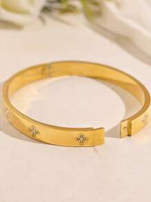 Vòng tay Zirconium Clasp cho nữ trang sức tay bằng thép titan cao cấp - Nhiều màu - Xem 3
