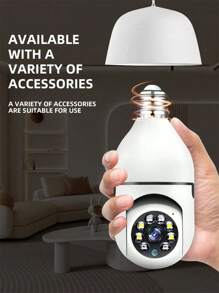 Equipped With Base Bulb Camera, With 1080P High Definition And Optional 4GWIFI Configuration With Auto Tracking, Alarm And Color Night Vision Functions, Floodlight With AI Motion Detection Function And Supports Horizontal Rotation At Home; - White - View 4