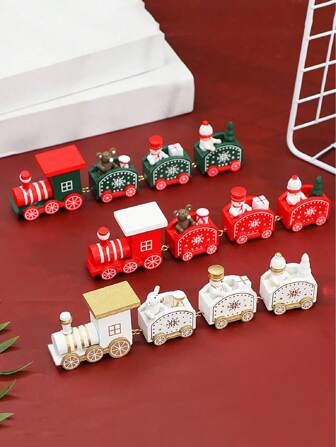 1pc Christmas Wooden Train Decoration - Perfect For Decorating Christmas Trees And Dining Tables, An Ideal Gift For New Year And Christmas
