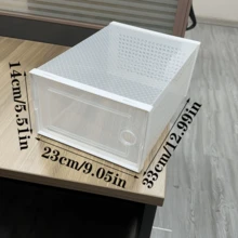 1 pieza Caja de zapatos transparente gruesa, contenedor de almacenamiento de zapatos de baloncesto, caja plegable de zapatos con tapa abatible, estilos aleatorios - Multicolor - Ver 3