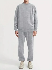 Men's Sweatshirt And Sweatpants Set - Xám - Xem 1