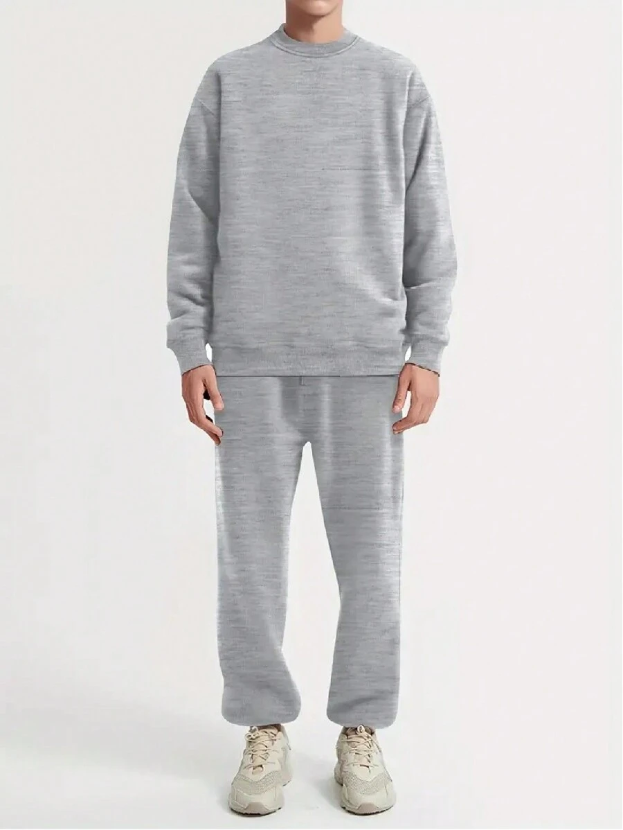 Men's Sweatshirt And Sweatpants Set - Xám - Xem 1