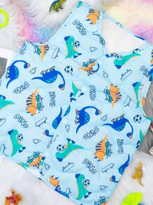 Children's Vest Different Models Dinosaur Design Lightweight Quilted Vest Different Sizes - Dusty Blue - View 2