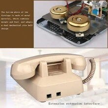 Teléfono fijo vintage mecánico, teléfono fijo retro europeo antiguo para el hogar