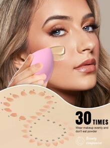 6pcs Makeup Sponges, Suitable For Cream And Powder Concealers, Loose Powder And Other Cosmetics Application - Multicolor - View 5
