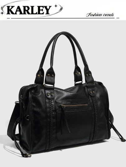 Nouveau sac à main pour femme, sac fourre-tout  lavé, portefeuille grande capacité, sac à bandoulière rétro, sac de voyage, sac de travail attrayant, nouveau grand sac , nouveau sac fourre-tout pour femme