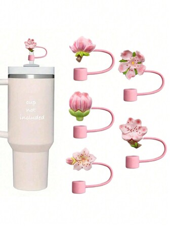 5PCS Straw Cover - Dustproof & Leak-Proof Silicone Straw Toppers For 30/40oz Tumblers, Accessories For Cups With Secure Fit & Easy Cleaning