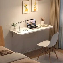 60*30cm Wall Mounted Folding Table, Floating Desk, Wall Folding Desk For Small Spaces, Wall Folding Table, Functional Hanging Desk, Dining Table, For Home Office, Study Room - trắng - Xem 4