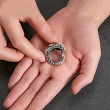 Anillo de joyería de moda gótica, motocicleta, punky, vintage con calavera y murciélago, abierto, regalo para Halloween