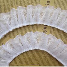 Pleated Organza Lace Edge Trim Ribbon 4 CM Wide Assorted Colors Trimming Ruffle Fabric Embroidered Sewing Craft Wedding Bridal Dress Party Decoration Clothes Embellishment
